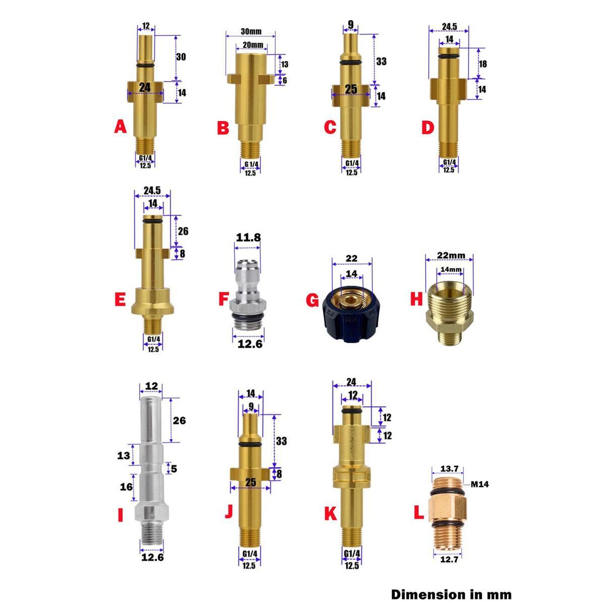 Pressure Washer Foam Gun - Nozzle Adaptor With G1/4 Male Fitting