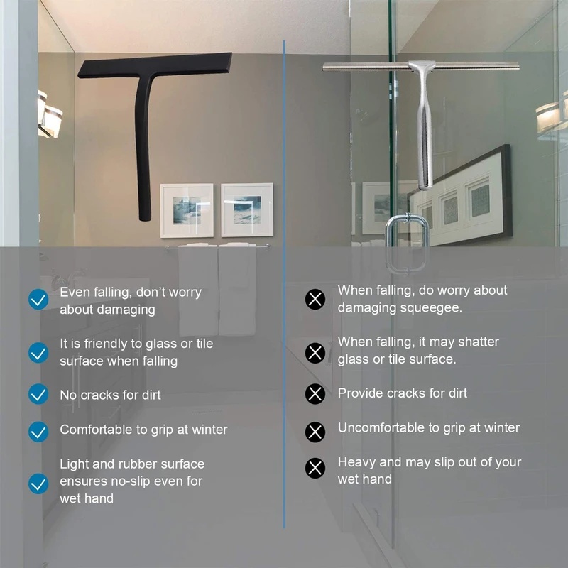 Matte Black Silicone Squeegee  - Glass Cleaner Streak recension och pris